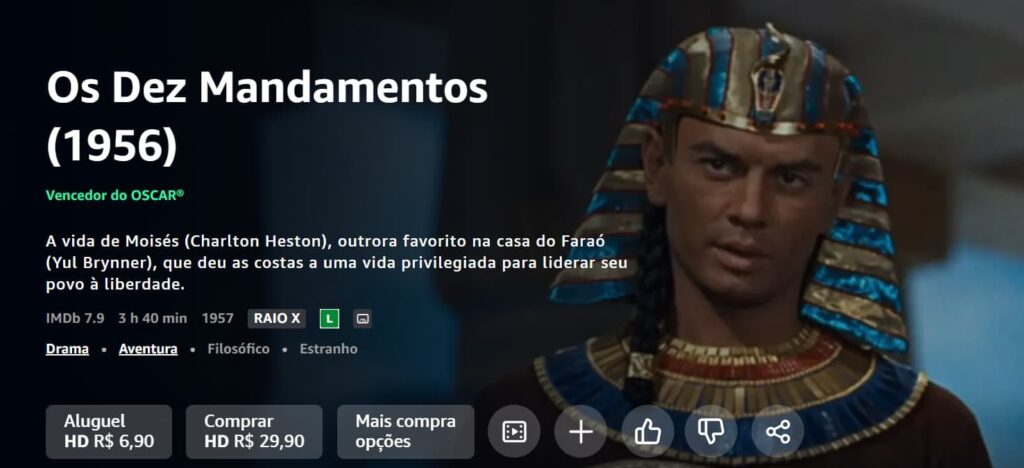 Descubra onde assistir Os Dez Mandamentos (novela e filmes) 8 Os Dez Mandamentos