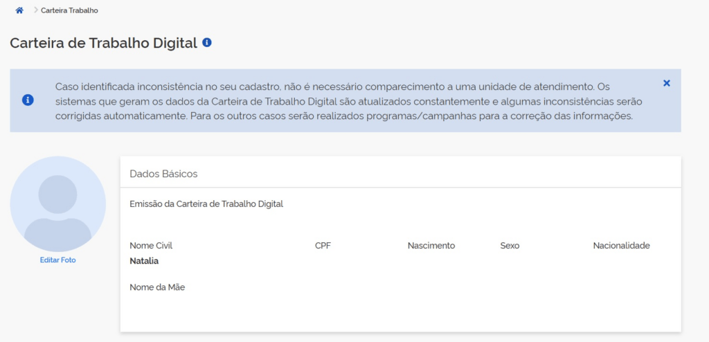 Carteira de trabalho digital