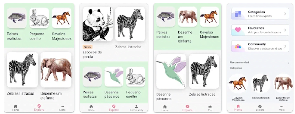 Aplicativo para aprender desenhar animais: aprenda com passo a passo 2 Aplicativo para aprender desenhar animais