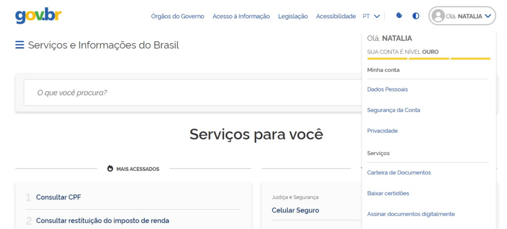 Como aumentar o nível da conta gov.br pelo celular