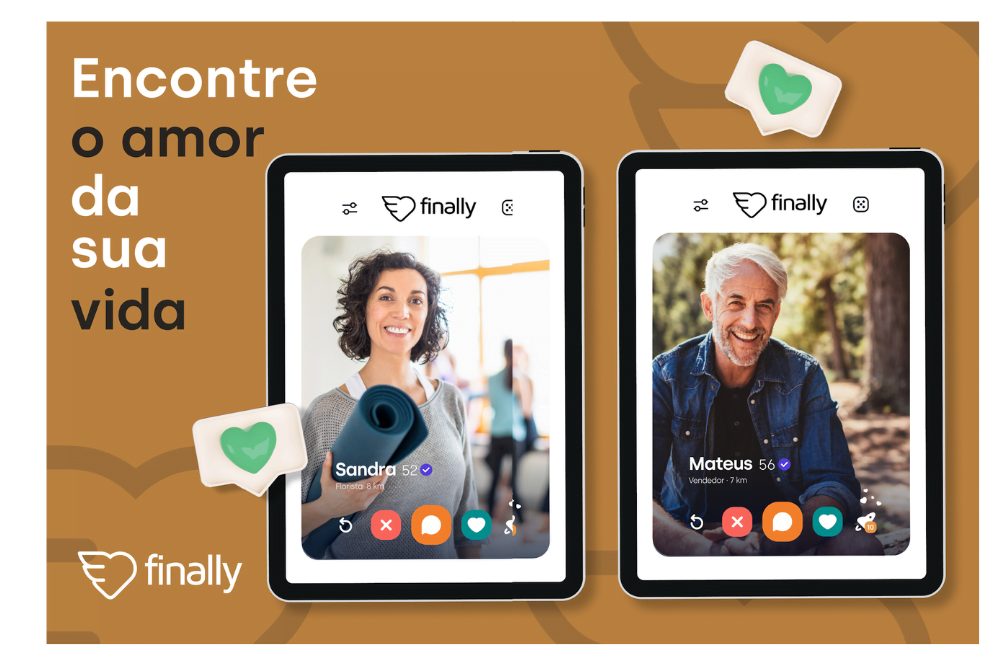 Aplicativo Finally - O app de namoro para pessoas maiores de 50 anos 3 App de namoro para maiores de 50 anos
