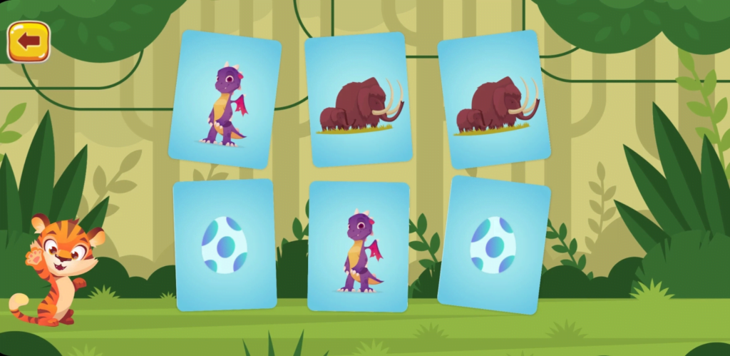 Aplicativo de jogos de memória para crianças