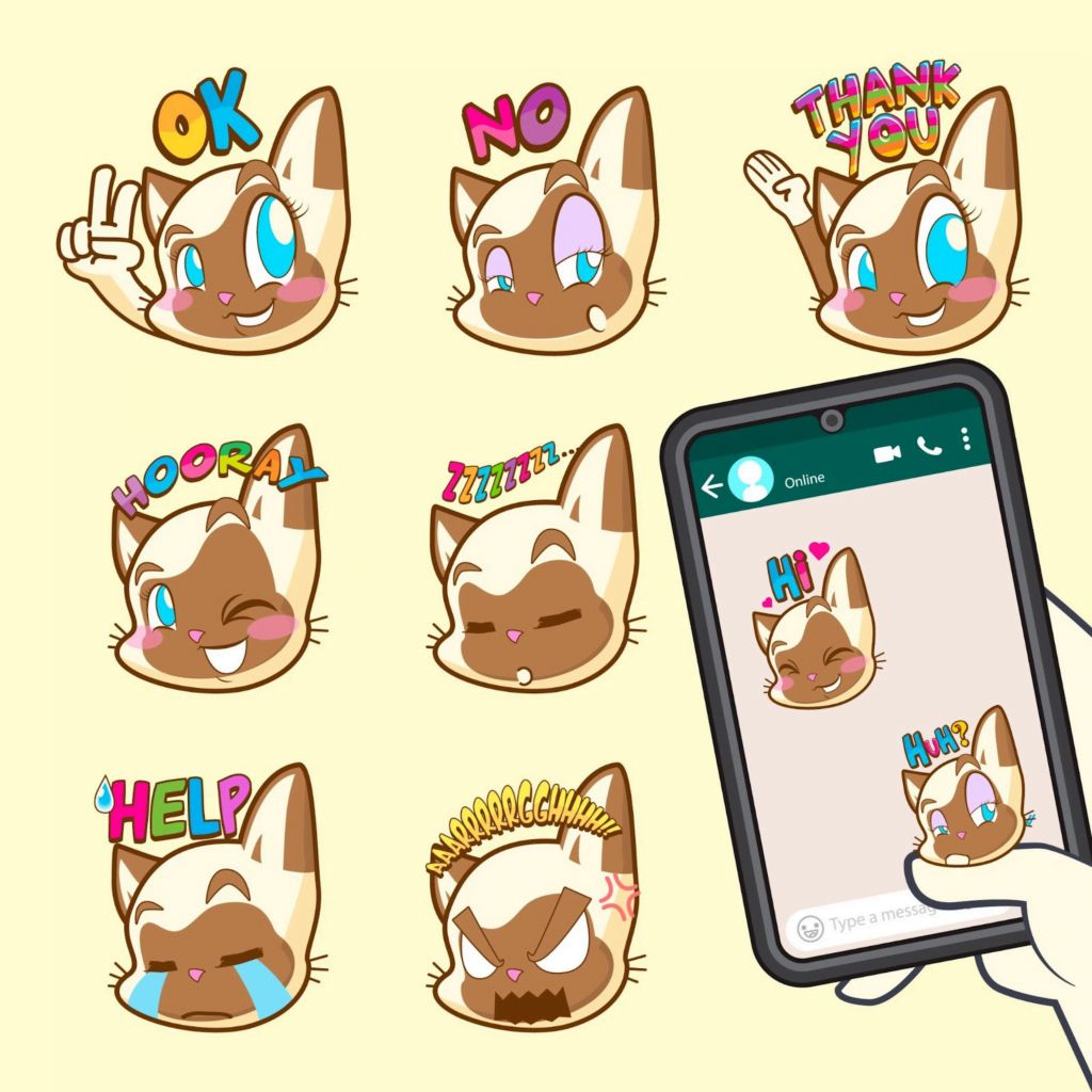 Aplicativo de figurinhas de gatinhos para WhatsApp