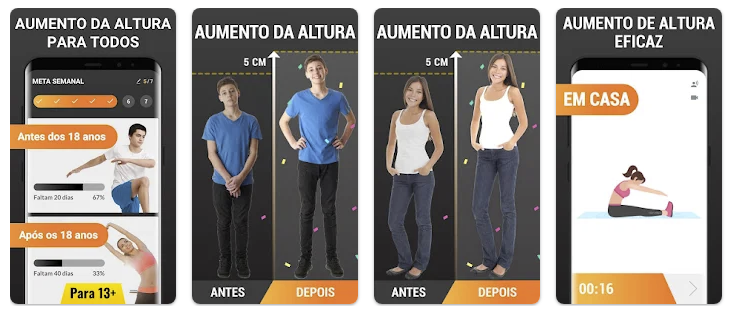 Aplicativo de treino para aumentar altura