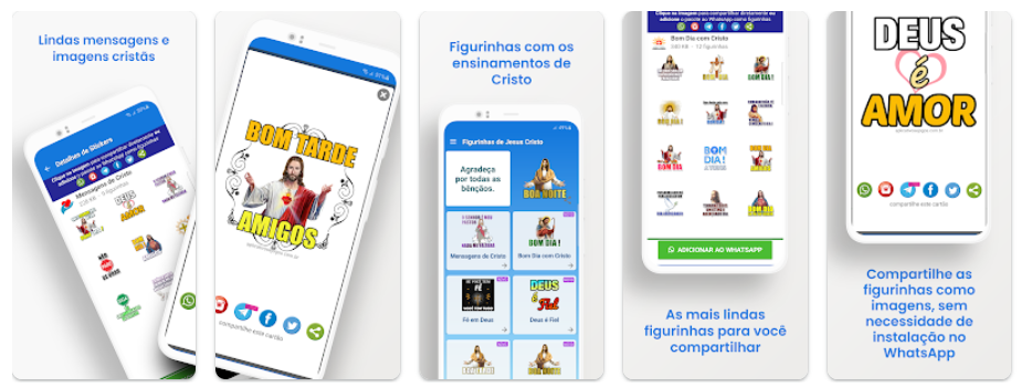 Figurinha de boa noite com Jesus para WhatsApp