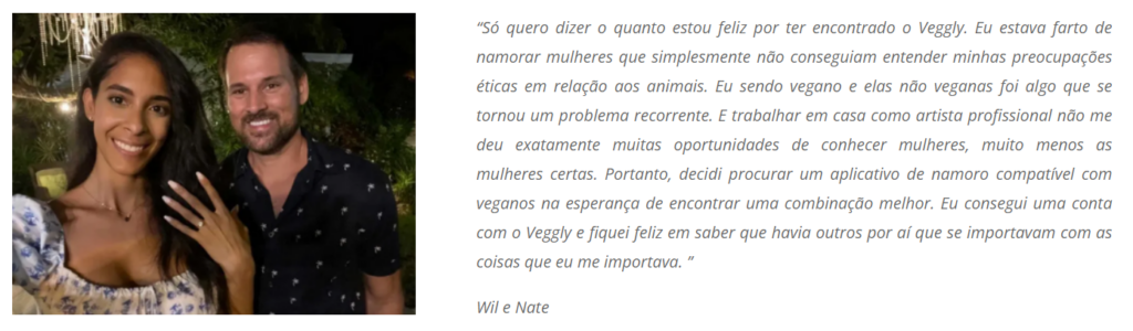 Aplicativo de namoro para pessoas veganas 