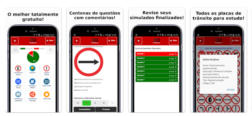 Quiz para simulado de placas de trânsito 100% grátis no celular 2 Simulado de placas de trânsito