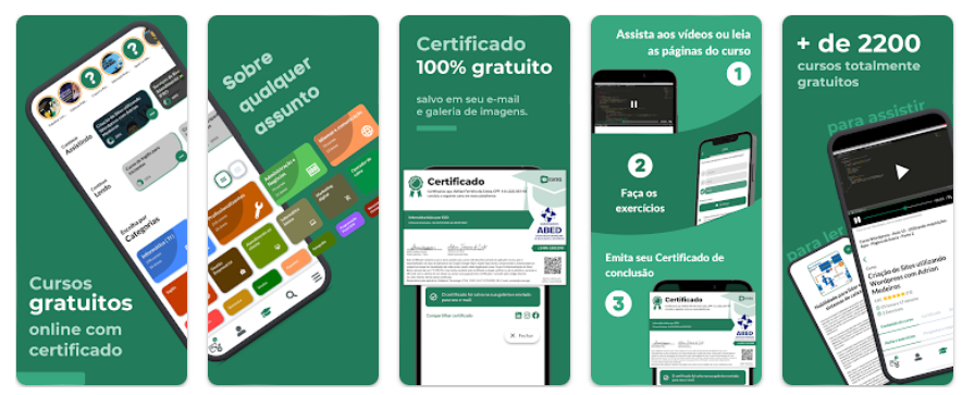 Cursa: app de cursos profissionalizantes online com certificado 100% grátis 2 Cursos profissionalizantes online