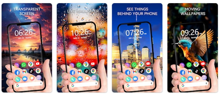 Aplicativo com papel de parede transparente para celular: experimente já 3 Papel de parede transparente