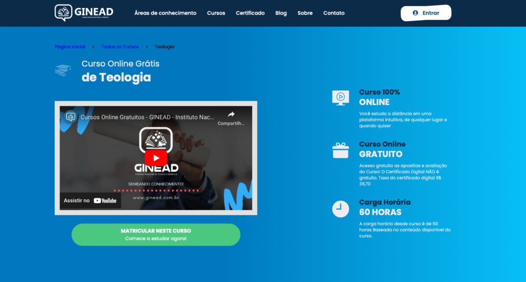 Curso de Teologia gratuito: matricule-se ainda hoje 1 Curso de Teologia gratuito