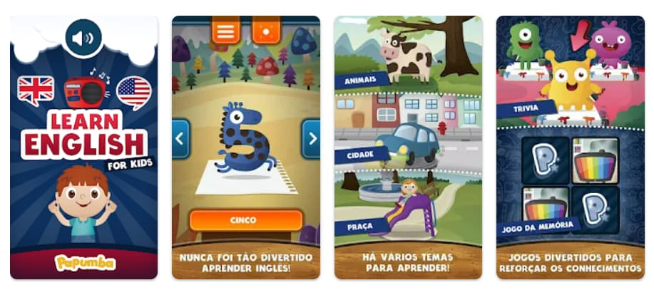 Aplicativo de inglês para crianças com atividades divertidas 3 Aplicativo de inglês para crianças