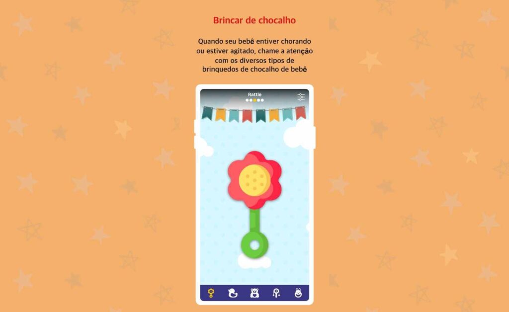 Chocalho digital para bebê