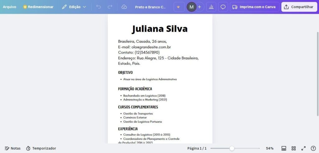 Modelos de currículos simples