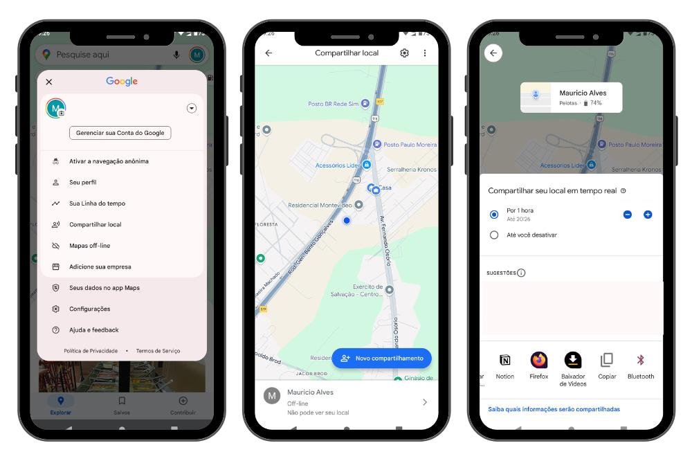 Encontrar alguém pela localização do Google