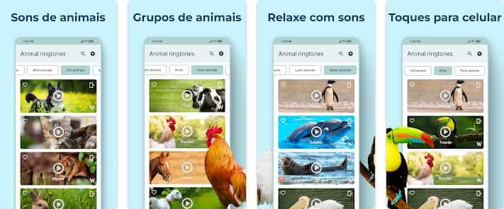 Aplicativo gratuito para colocar sons dos animais como toque ou alarme 2 Sons dos animais