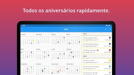 Não esqueça mais datas com este app de calendário de aniversário 2 Calendário de aniversário