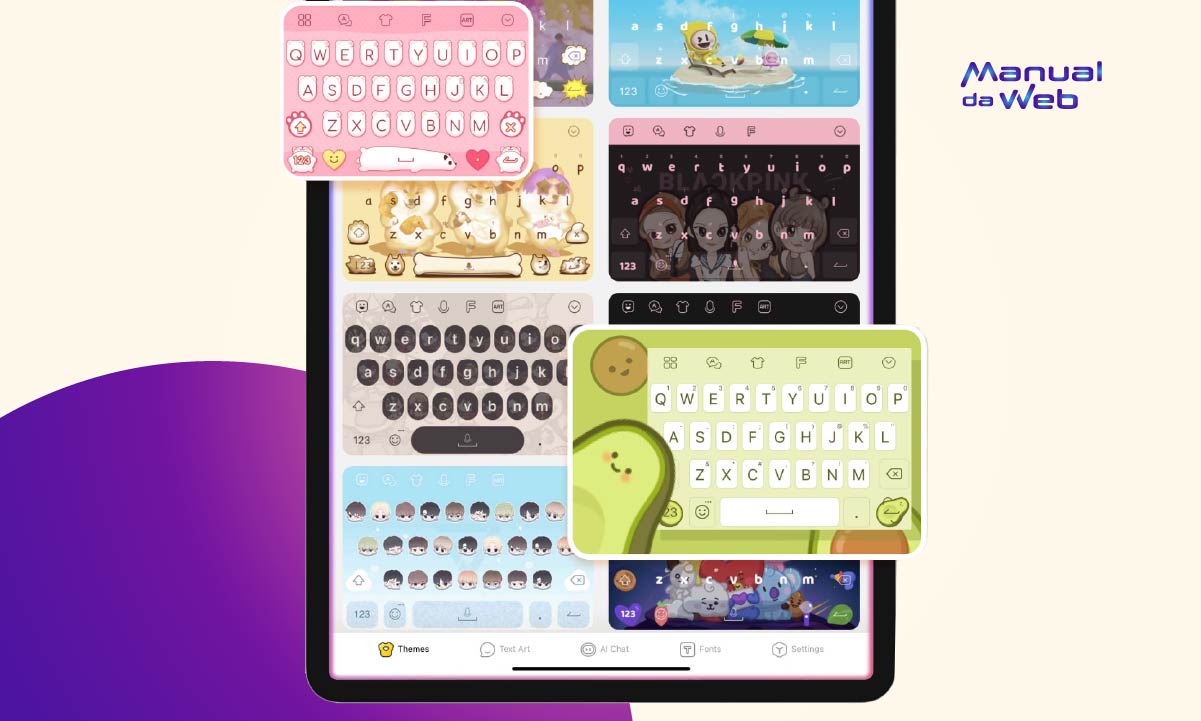 Teclado de celular animado