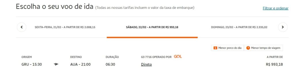 Passagens aéreas da GOL