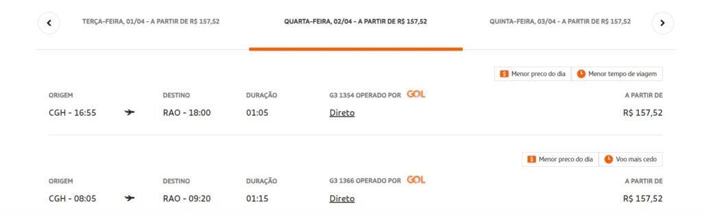 Passagens aéreas da GOL