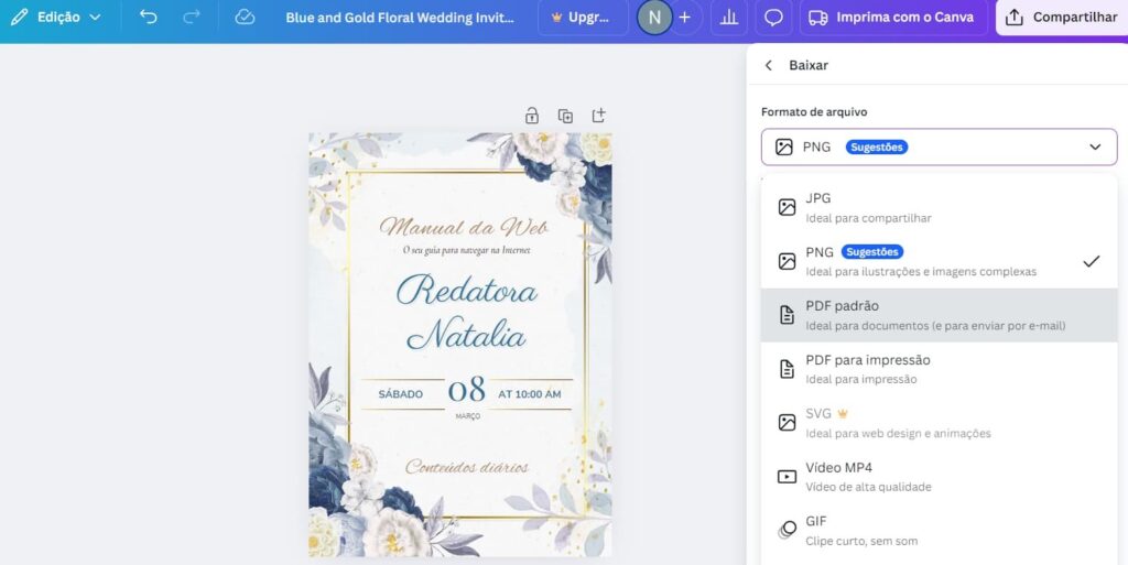 Aprenda a fazer convite de casamento profissional pelo celular 8 Convite de casamento