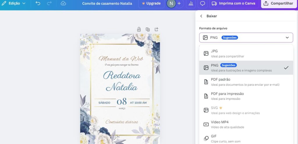 Aprenda a fazer convite de casamento profissional pelo celular 9 Convite de casamento