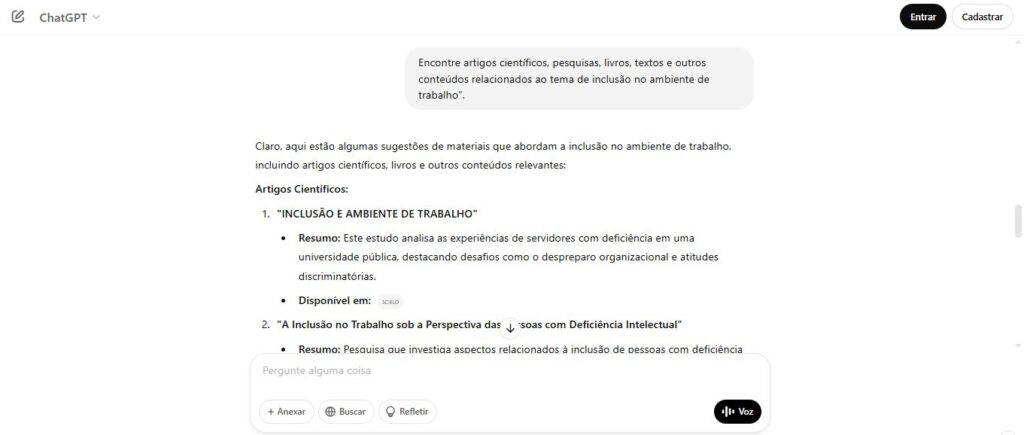 Prompts do ChatGPT para o TCC