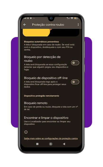 Proteção contra roubo no celular