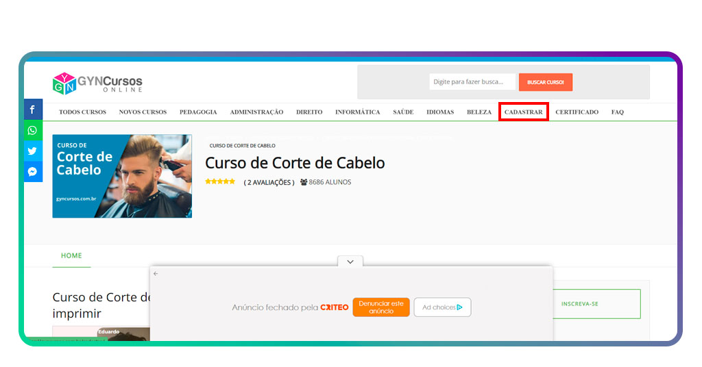 Curso de corte de cabelo