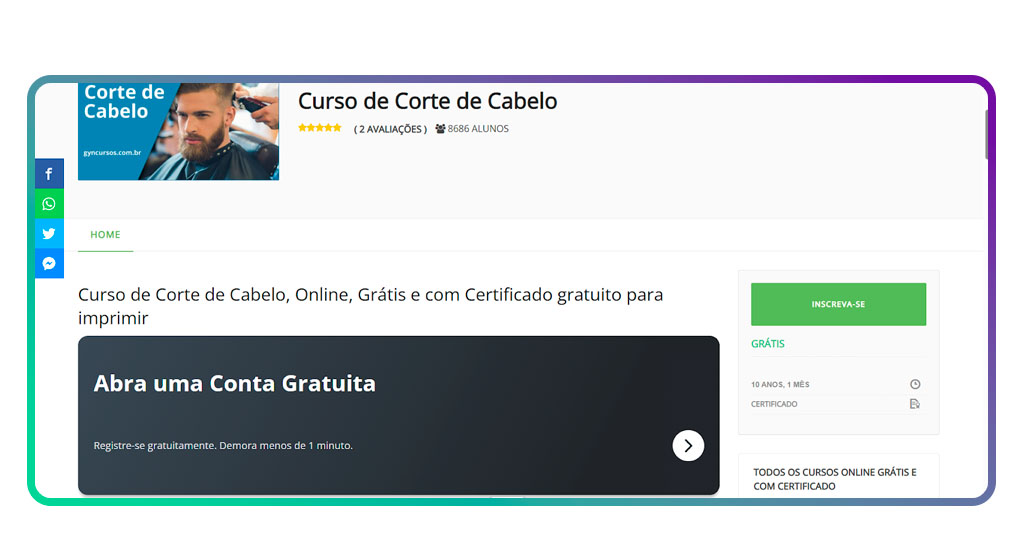Curso de corte de cabelo