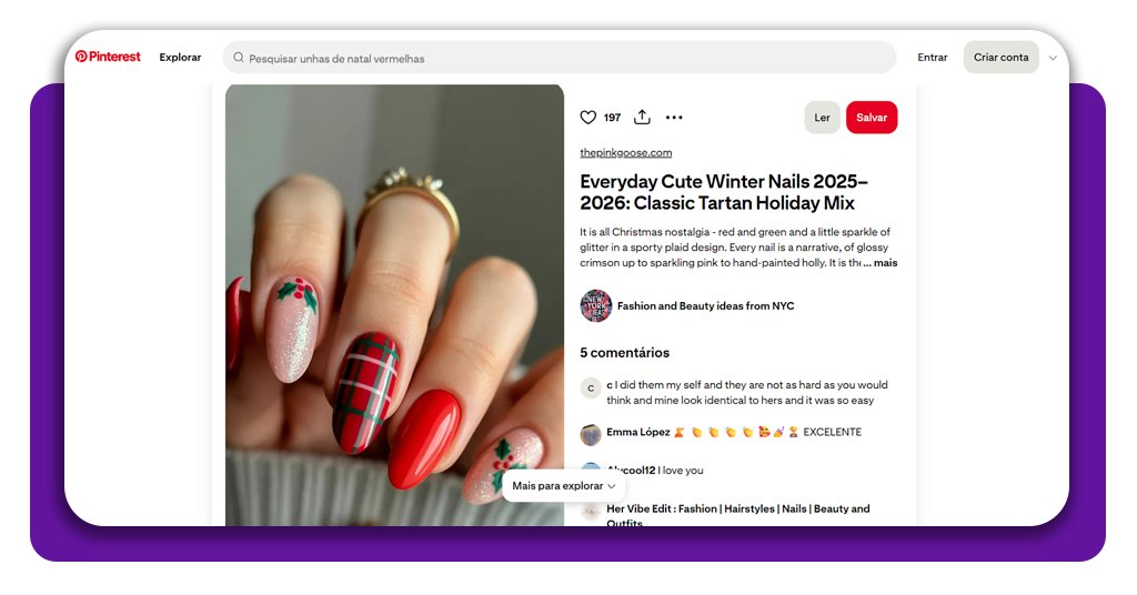15 ideias de unhas decoradas para o Natal: inspire-se 12 Unhas decoradas para o Natal