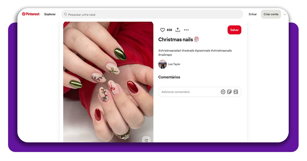 15 ideias de unhas decoradas para o Natal: inspire-se 6 Unhas decoradas para o Natal