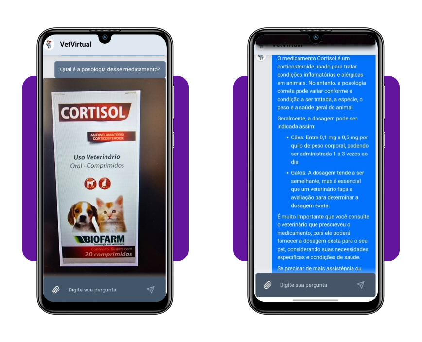 Como conseguir atendimento veterinário grátis pela internet 3 Envio de foto de embalagem de medicamento veterinário no chat VetVirtual